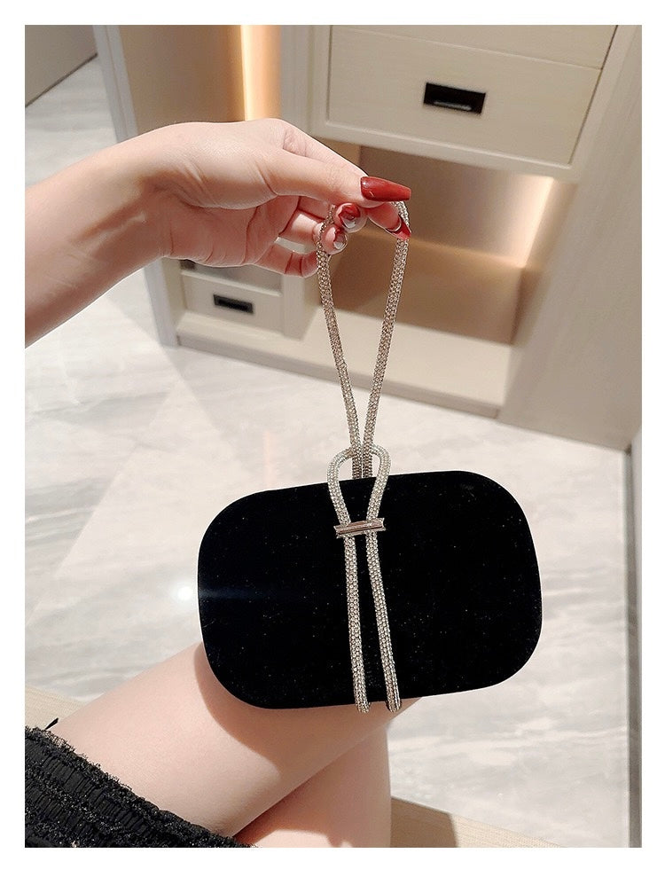 Suede evening clutch purse