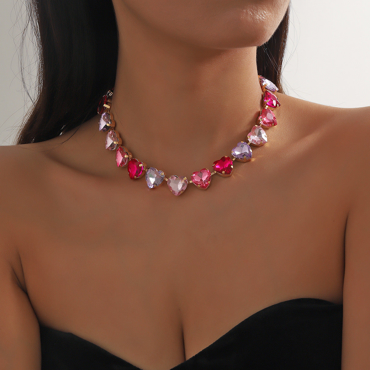 Pink Heart Choker necklace