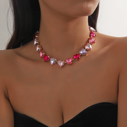 Pink Heart Choker necklace