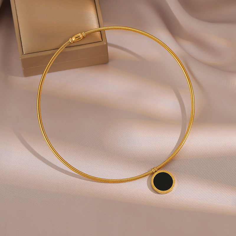 Titanium steel Gold Choker Necklace