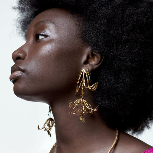 Bold gold earrings