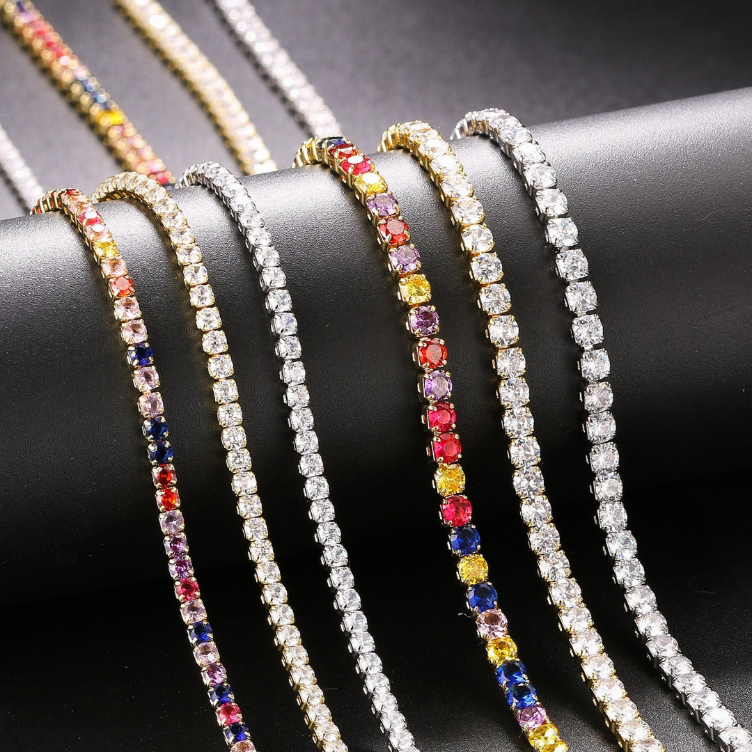 High end luxe zirconia tennis necklaces