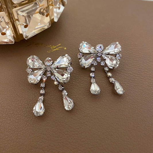 Crystal bow earrings
