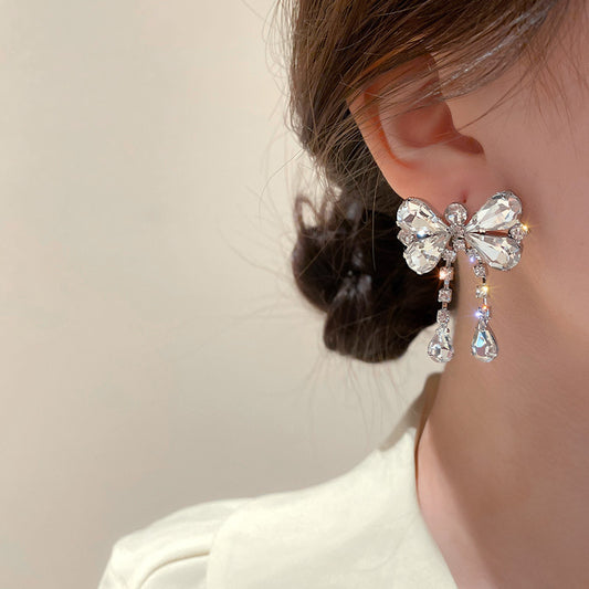 Crystal bow earrings
