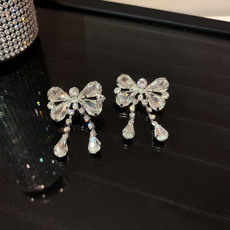 Crystal bow earrings