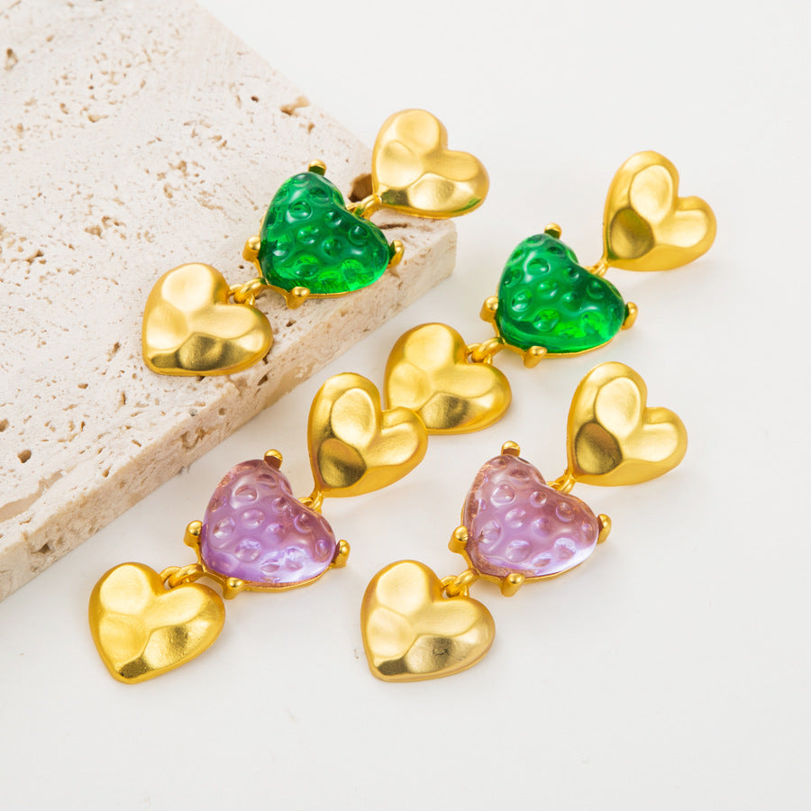 Retro multi layered love earrings