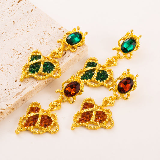 Retro caged heart earrings