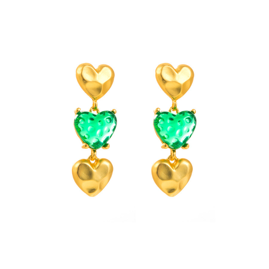 Retro multi layered love earrings