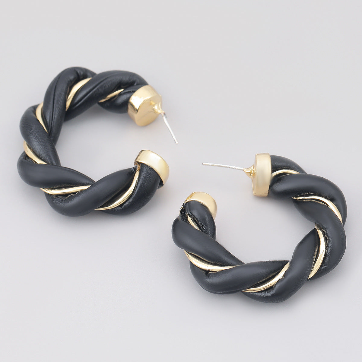 Twisted leather earrings